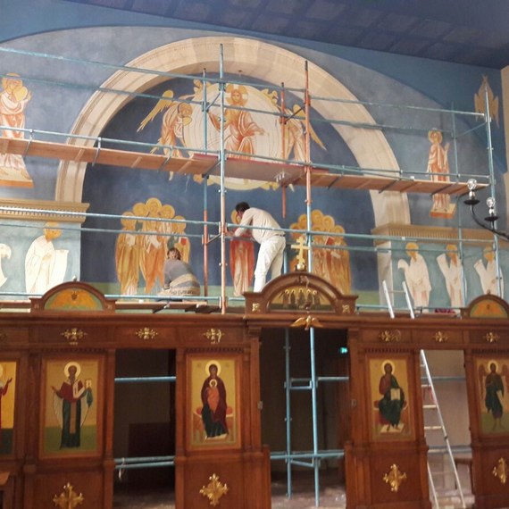 Une fresque murale dans l’église Byzantine St Irénée